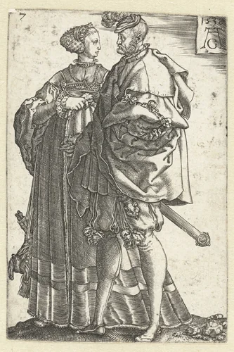 Dansend paar no. 7 by Unknown, print, 1538