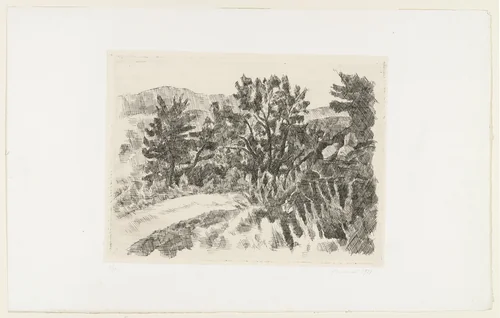 Landscape by Giorgio Morandi, print, 1927