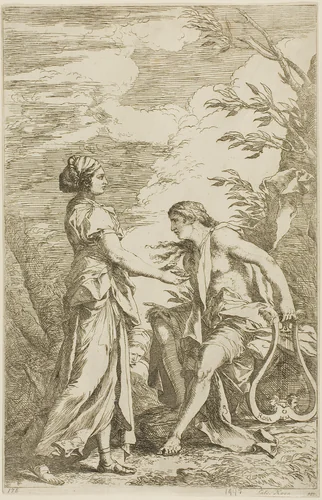 Apollo and the Cumean Sybil by Salvator Rosa, print, 1780