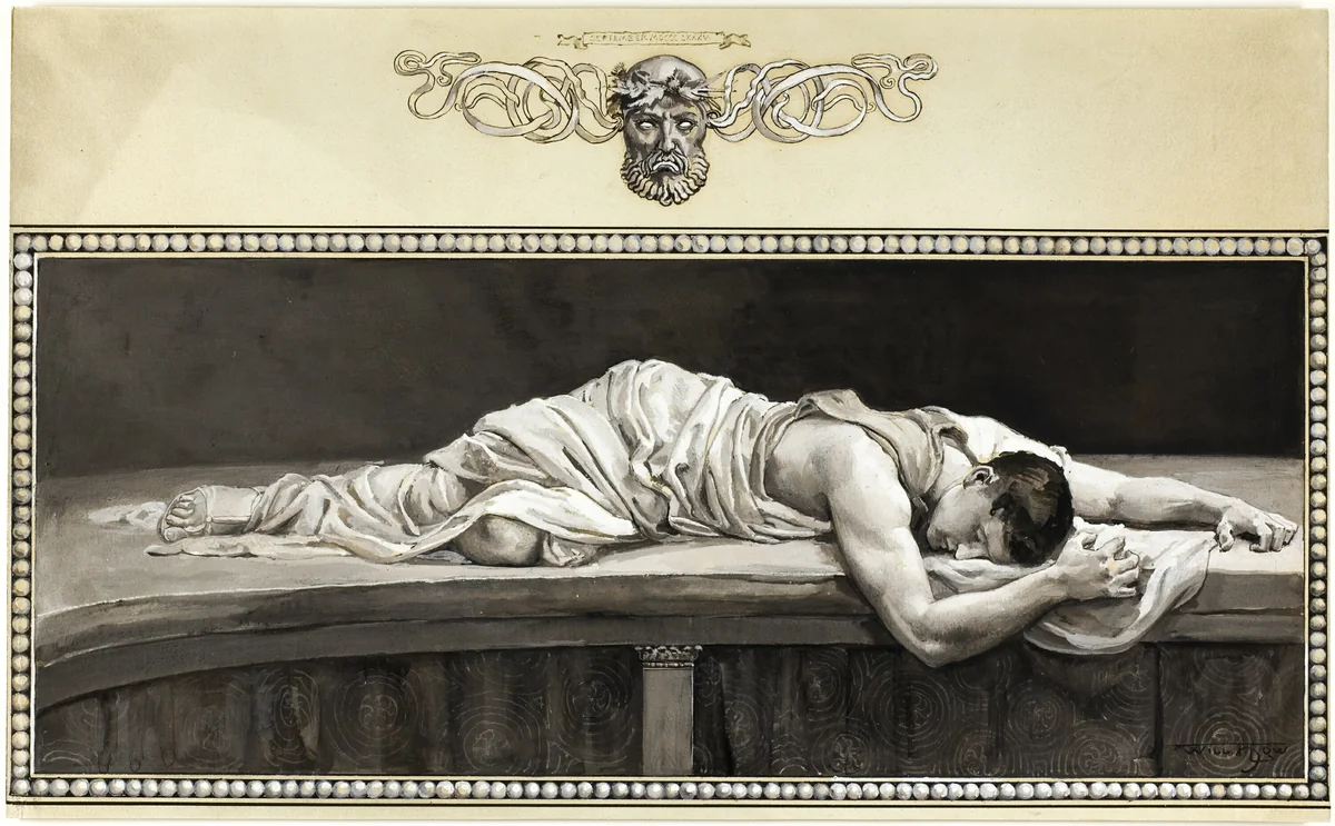 And in its Marriage Robe the Heavy Body Wound by Will Hicock Low, drawing, 1885