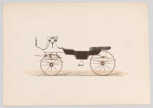 Design for Vis-A-Vis Carriage by anonymous, print, 1880