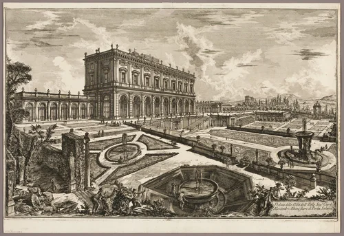 View of the Villa of His Eminence Cardinal Alessandro Albani, outside Porta Salaria, from Views of Rome by Giovanni Battista Piranesi, print, 1769