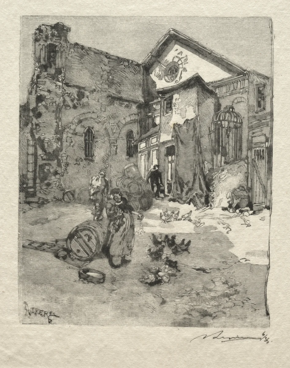 St. Julien le Pauvre: Le Portail by Auguste Louis Lepère, print, 1870-1918
