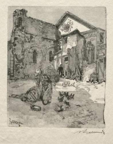 St. Julien le Pauvre: Le Portail by Auguste Louis Lepère, print, 1870-1918