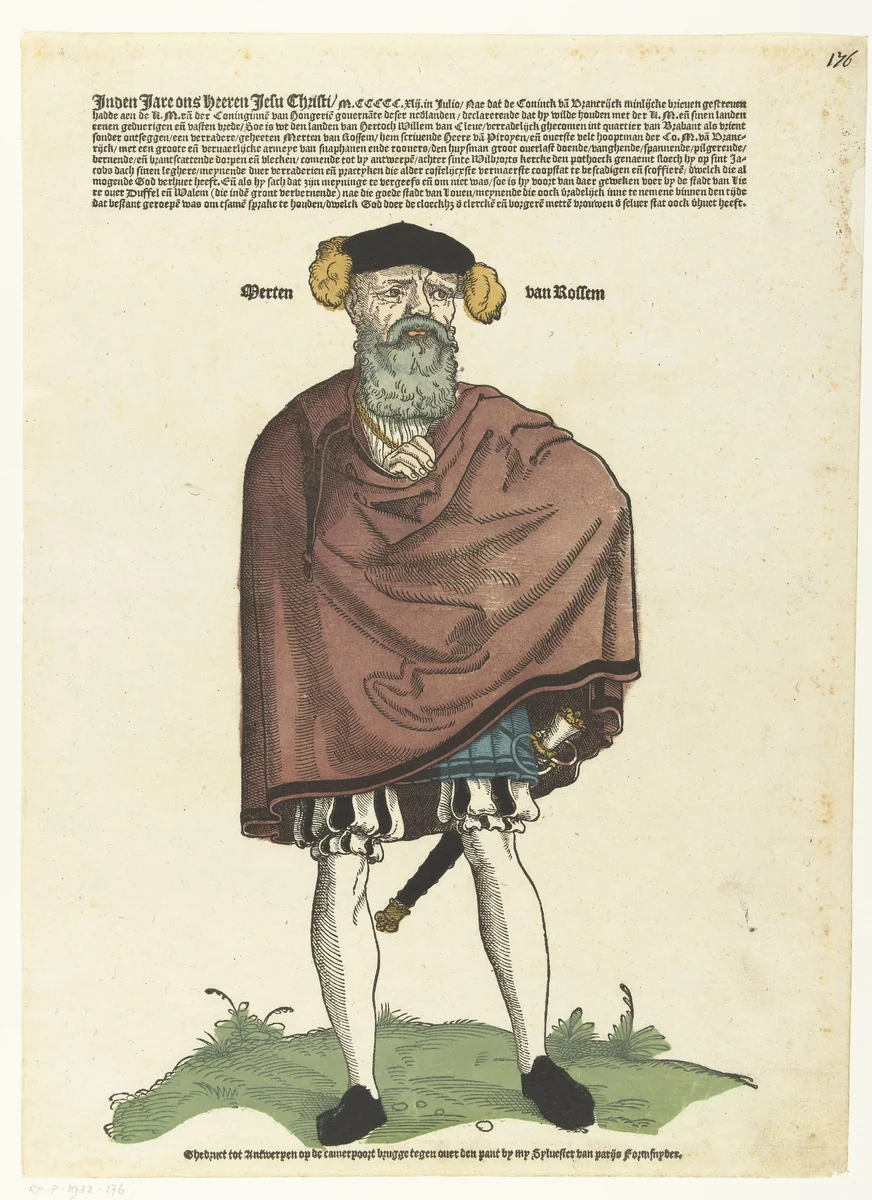 Portret van Maarten van Rossum by Unknown, print, 1542-1548