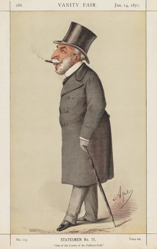 Vanity Fair: Statesman, No. 71 "One of the Lambs of the Political Fold" by Carlo, print, 1871