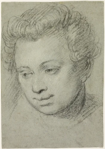 Head of a Woman by Paolo Caliari, drawing, 1573-1577