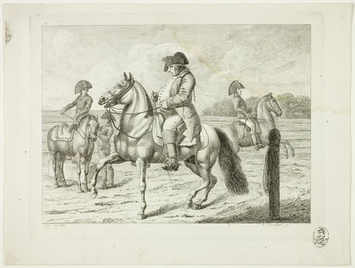 Riding School and Horses by Johann Adolph Darnstedt, print, 1806