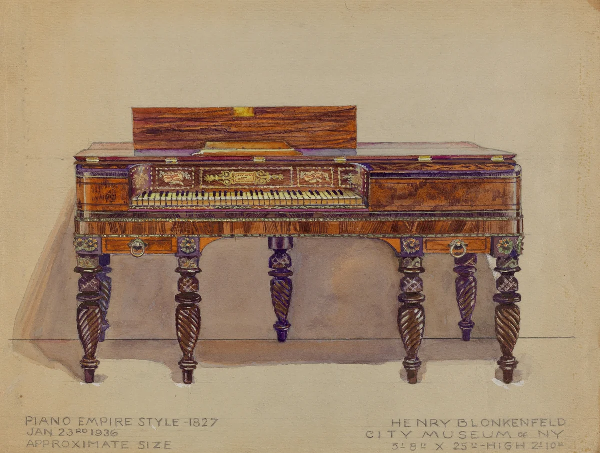 Piano by J. Peltzman, index of american design, 1936