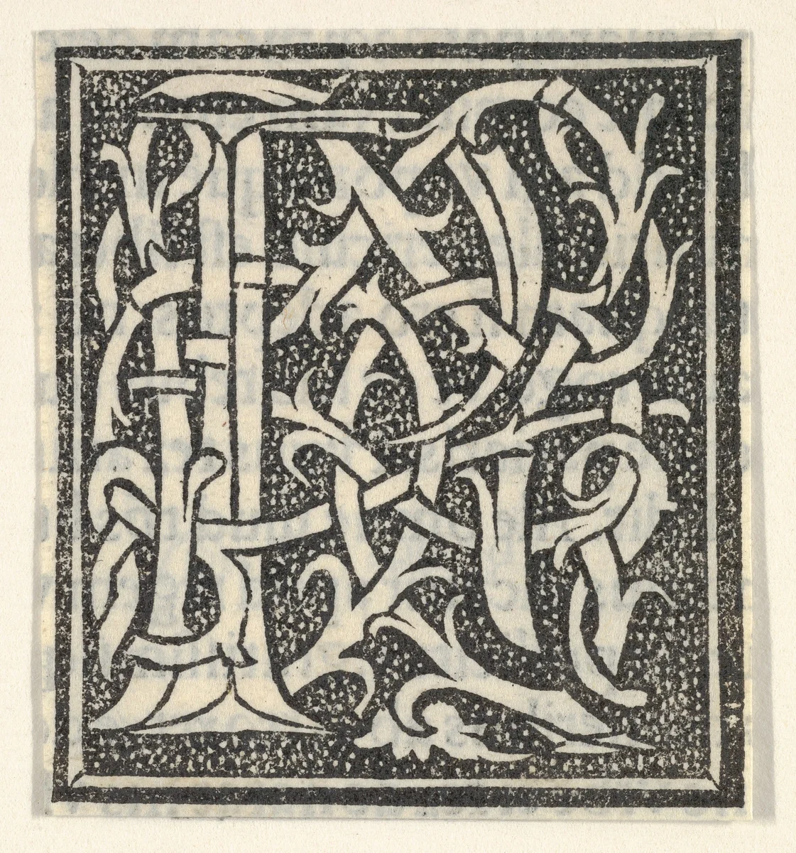 Initial letter P on patterned background by anonymous, print, 1520