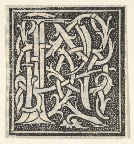 Initial letter P on patterned background by anonymous, print, 1520