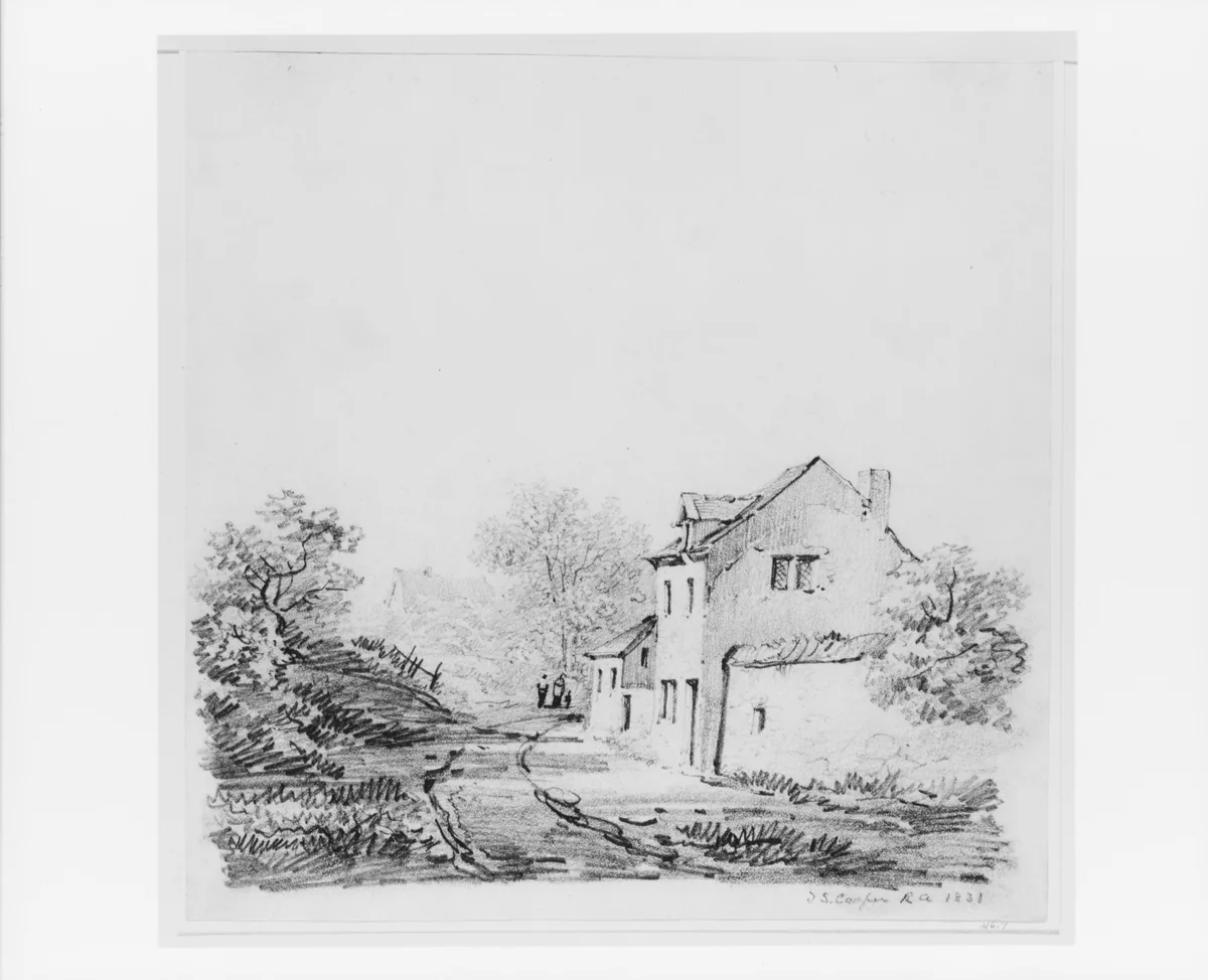 Village Landscape (from McGuire Scrapbook) by Thomas Sidney Cooper, artwork, 1831