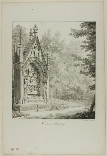 Tomb of Dagobert by Jean Lubin Vauzelle, print, 1800-1850
