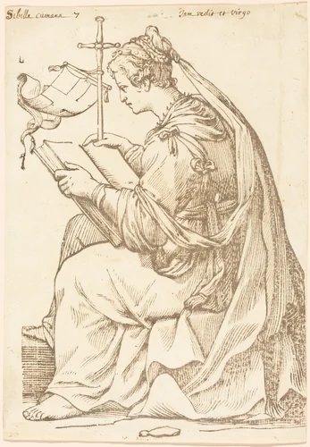 Sibylla Cumana by Paul Maupin, Jacques Stella, print, 1620-1630
