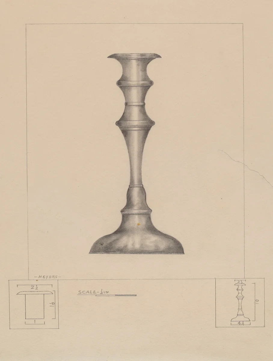 Candlestick by Henry Meyers, index of american design, 1937