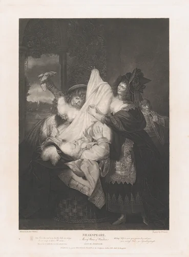 Falstaff in the Buck Basket (Shakespeare, Merry Wives of Windsor, Act 3, Scene 3) by Peter Simon, print, 1793-1852