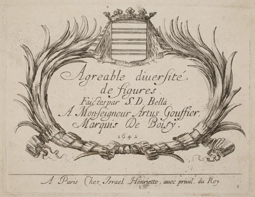 Title Page for "Agreable diversite de figures" by Stefano della Bella, print, 1642