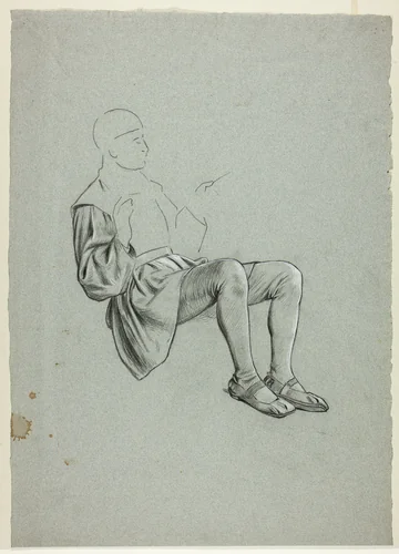 Unfinished Sketch of Seated Man by Henry Stacy Marks, drawing, 1849-1898