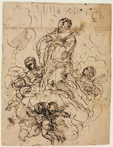 Apotheosis of a Saint by Antonio Domenico Gabbiani, drawing, 1675-1726
