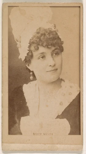 Milly Meyer, from the Actresses series (N245) issued by Kinney Brothers to promote Sweet Caporal Cigarettes by Kinney Brothers Tobacco Company, photograph, 1890