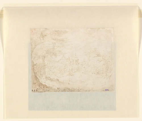 Gezicht op een stad by Coenraet van Schilperoort, drawing, 1587-1636