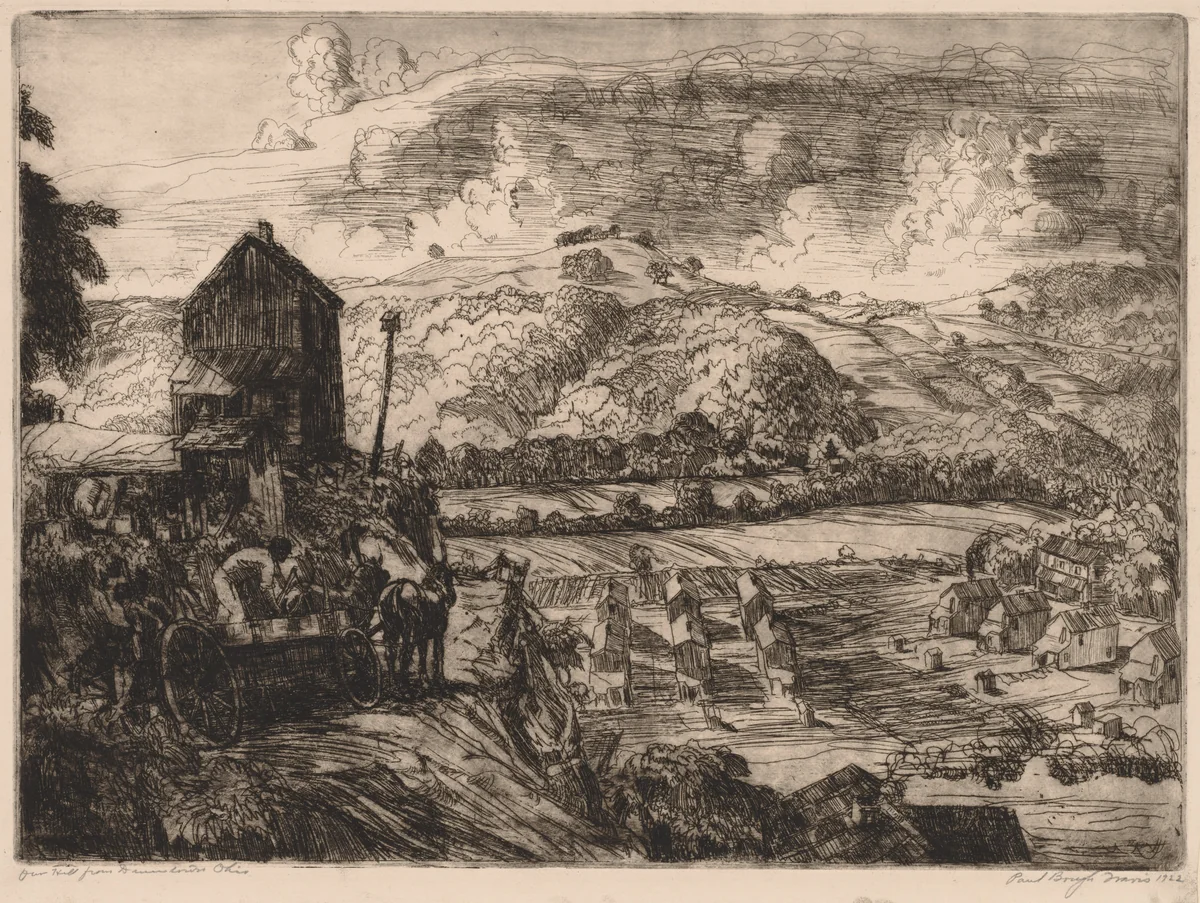 Our Hill from Dumstown, Ohio by Paul B. Travis, print, 1922