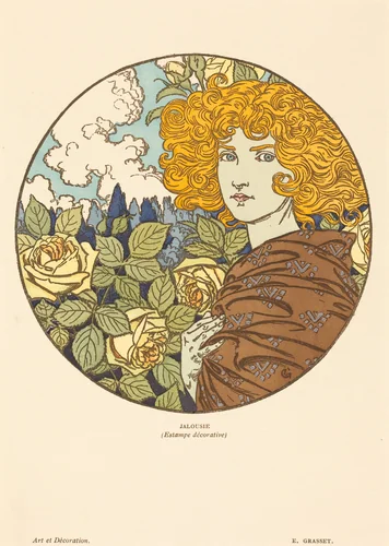 Jalousie (Jealousy) by Eugène Grasset, print, 1841-1917