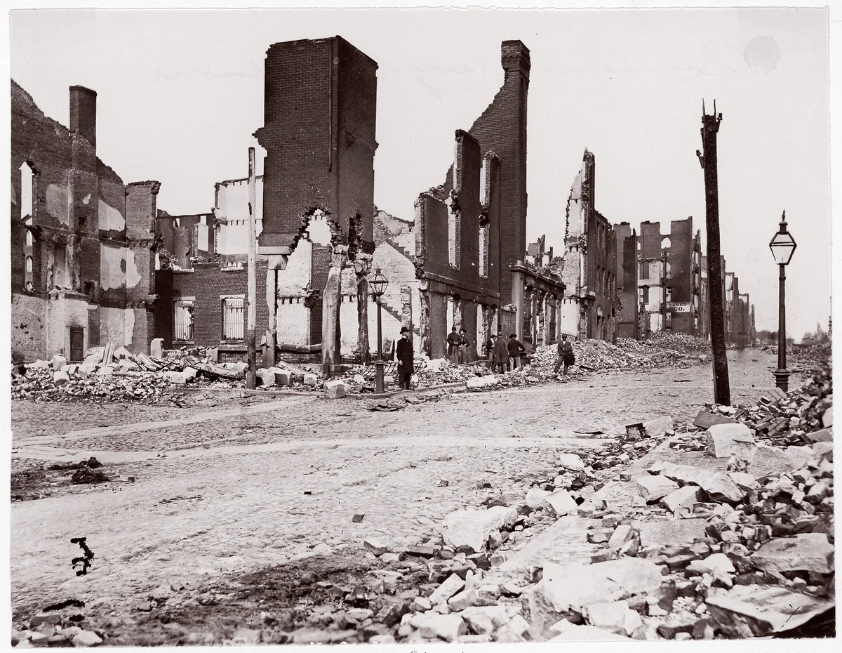 Ruins in Carey Street, Richmond by Thomas C. Roche, photograph, 1865