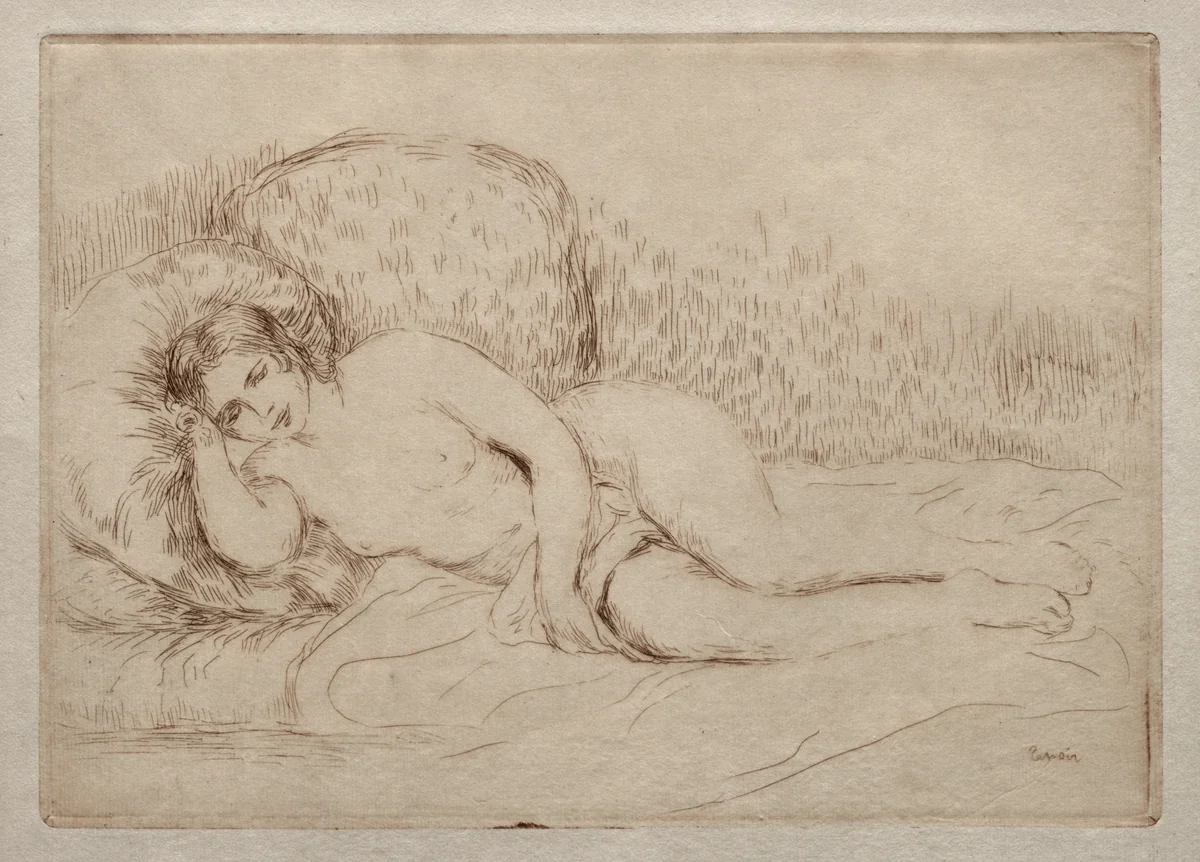 Femme nue couchée by Pierre-Auguste Renoir, print, 1906