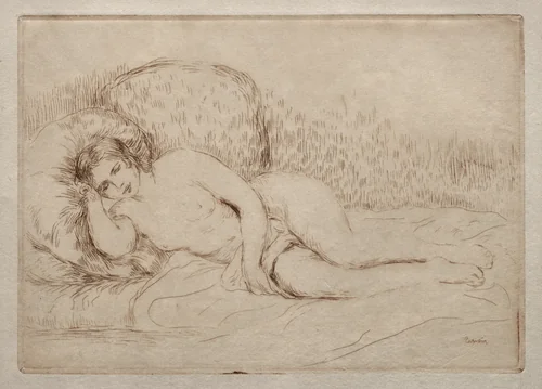 Femme nue couchée by Pierre-Auguste Renoir, print, 1906