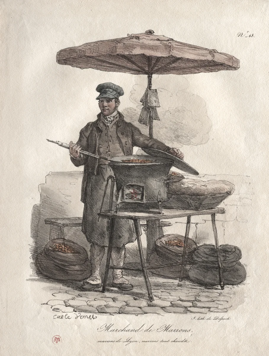 Chestnut Peddler by Carle Vernet, print, 1780-1836
