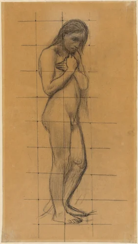 A Standing Male Nude by Pierre Puvis de Chavannes, drawing, 1874-1884