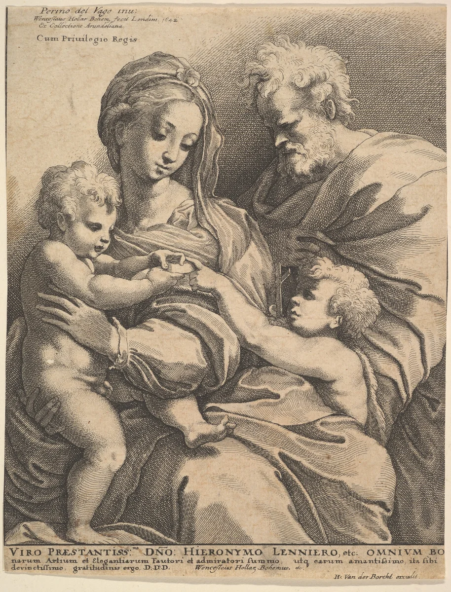 The Holy Family by Wenceslaus Hollar, print, 1642