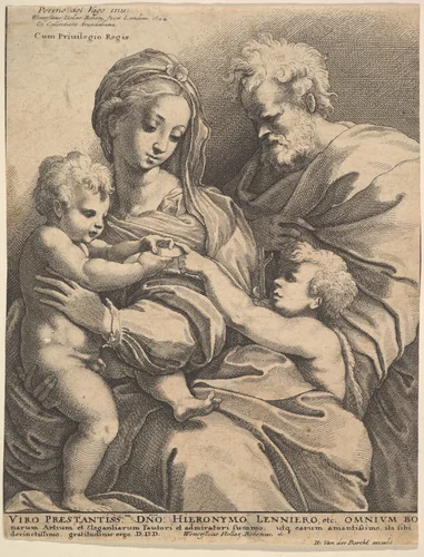 The Holy Family by Wenceslaus Hollar, print, 1642