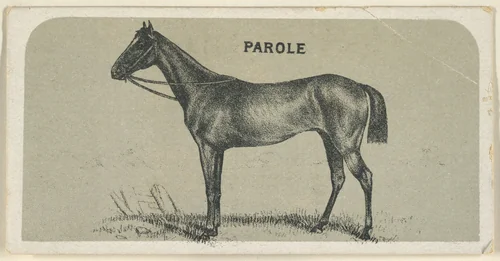 Parole, from the Race Horses series (N168) for Canvas Backs Cigarettes by Goodwin & Company, print, 1886-1890