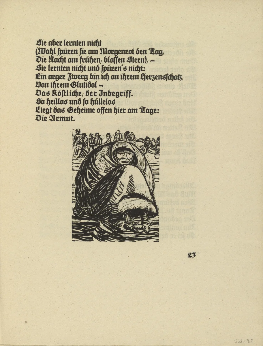 Russian Beggar Woman (Russische Bettlerin) (in-text plate, page 23) from Der Kopf (The Head) by Ernst Barlach, illustrated book, 1919
