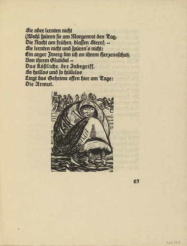 Russian Beggar Woman (Russische Bettlerin) (in-text plate, page 23) from Der Kopf (The Head) by Ernst Barlach, illustrated book, 1919