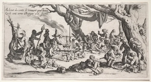 The Stopping Place: The Feast of the Bohemians by Jacques Callot, print, 1621-1625