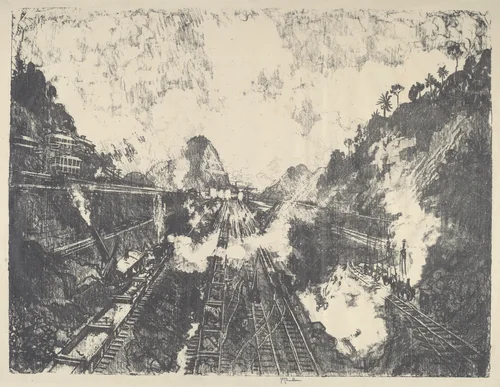 The Cut, Looking toward Ancon Hill by Joseph Pennell, print, 1912