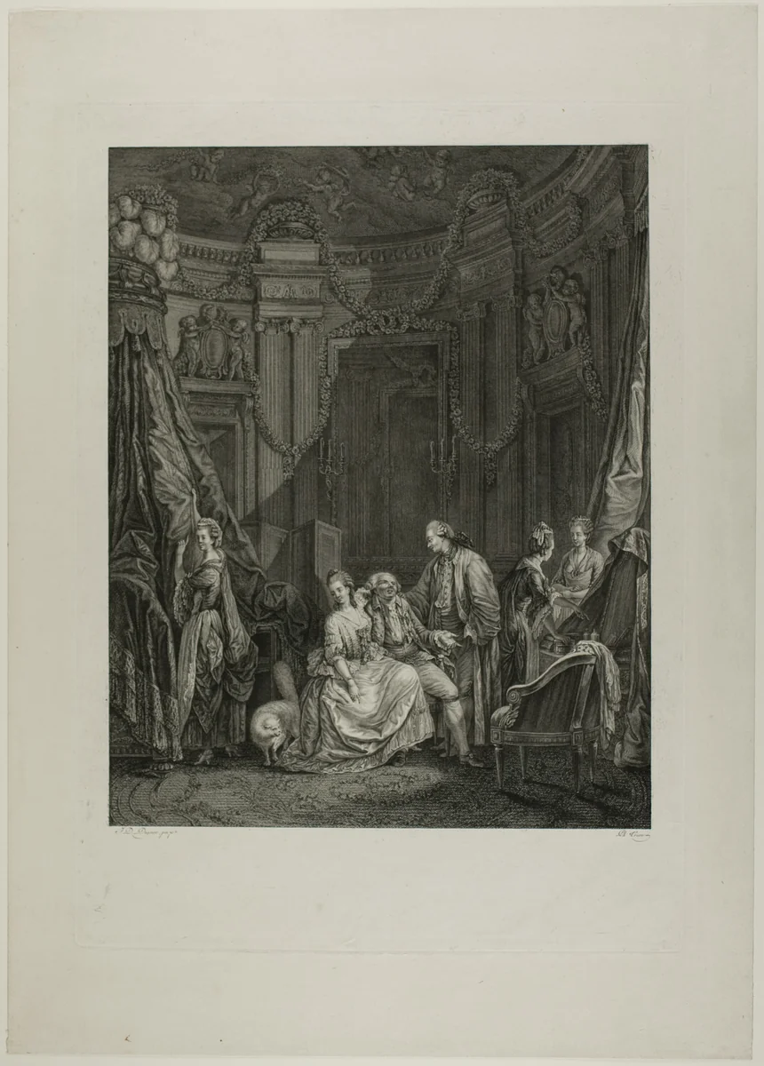 Le Lever de la Mariée by Philippe Trière, print, 1781