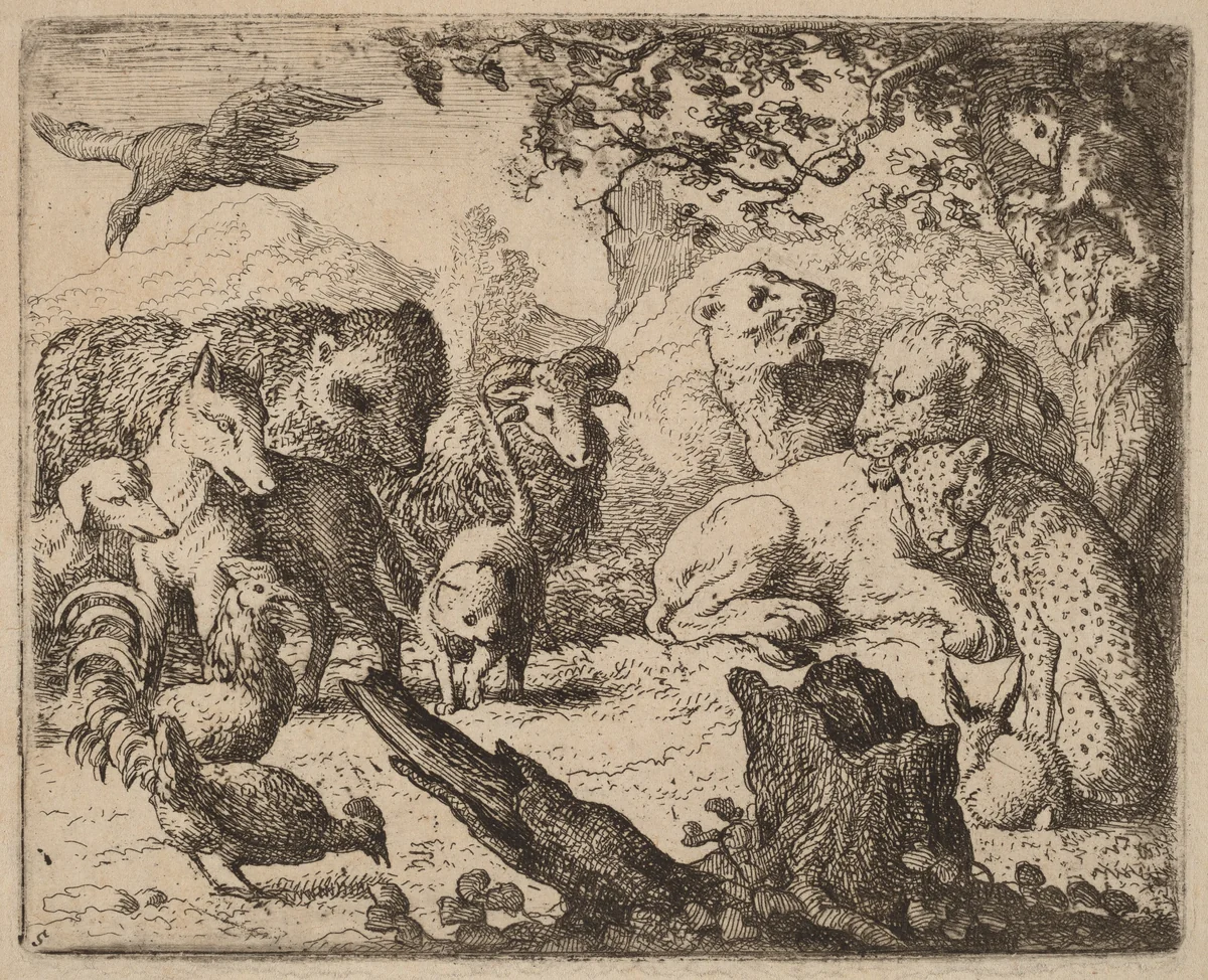 The Lion Announces a Peace by Allart van Everdingen, print, 1645-1656