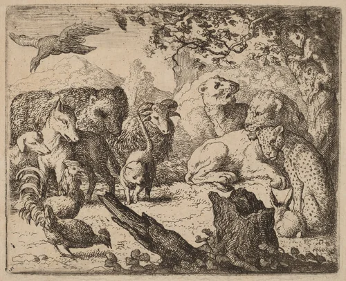 The Lion Announces a Peace by Allart van Everdingen, print, 1645-1656