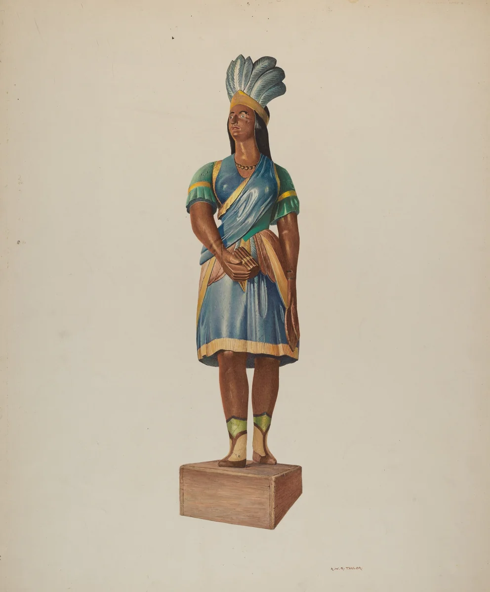 Cigar Store Indian by Robert W.R. Taylor, index of american design, 1940