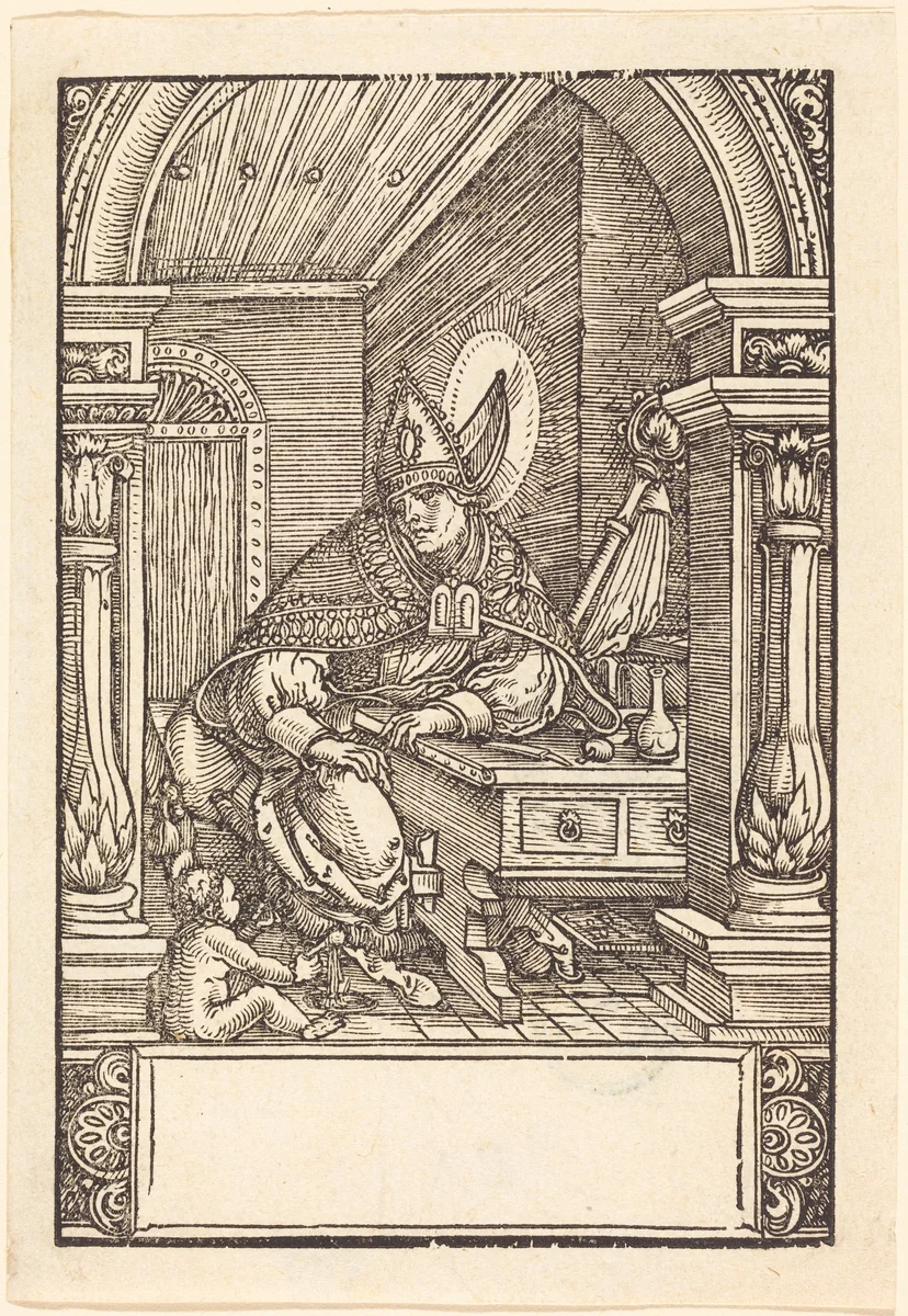 Saint Augustine by Hans Springinklee, print, 1518