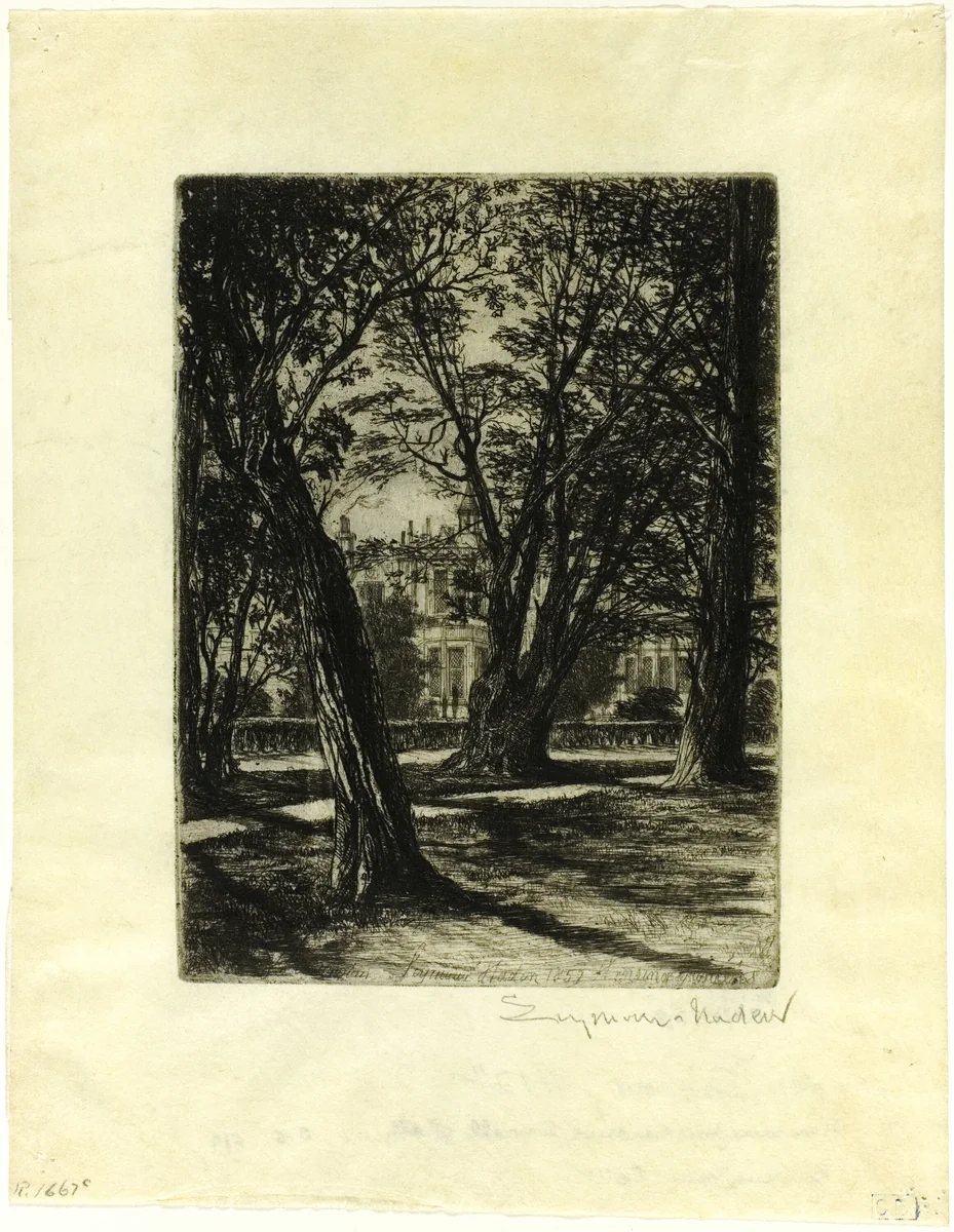 Kensington Gardens, No. I (small plate) by Francis Seymour-Haden, print, 1859