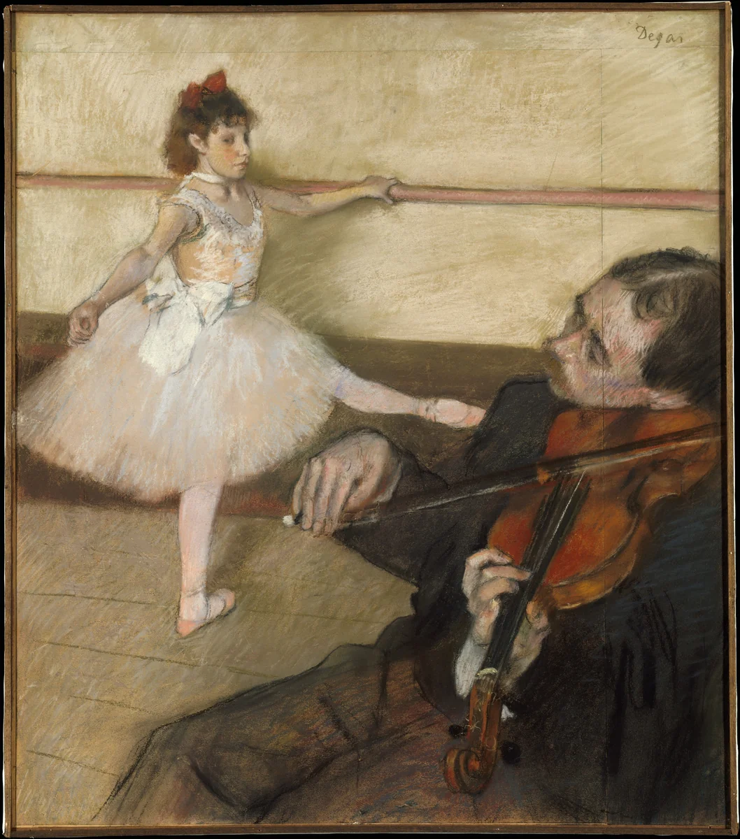 The Dance Lesson by Edgar Degas, drawing, 1874-1884