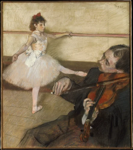 The Dance Lesson by Edgar Degas, drawing, 1874-1884