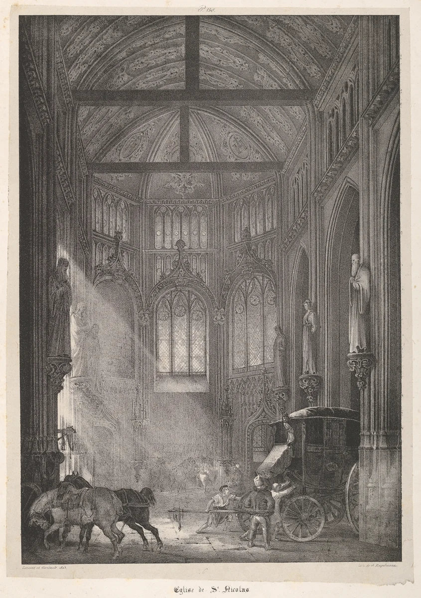 The Church of Saint Nicholas, Rouen, from "Voyages pittoresques et romantiques dans l’ancienne France" by Théodore Gericault, print, 1823