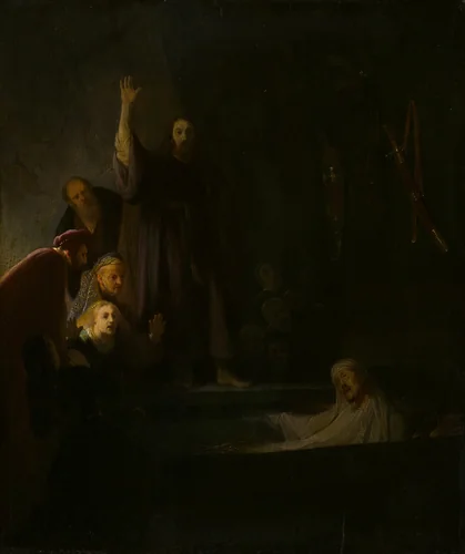 The Raising of Lazarus by Rembrandt van Rijn, painting, 1630-1635