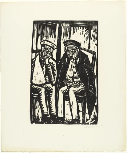 Two Wounded Soldiers (Zwei Verwundete) from the portfolio Eleven Woodcuts, 1912-1919 (Elf Holzschnitte, 1912-1919) by Erich Heckel, print, 1914